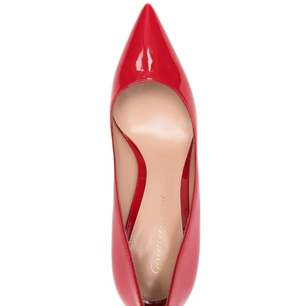 New Gianvito Rossi 105mm Red Patent Pumps 8 US/38 IT New In Box